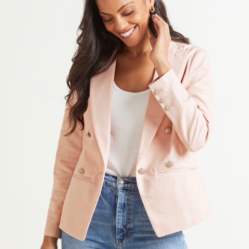 NEW WITH TAGS!! Evereve Lennox Blazer Pink Size Large $80